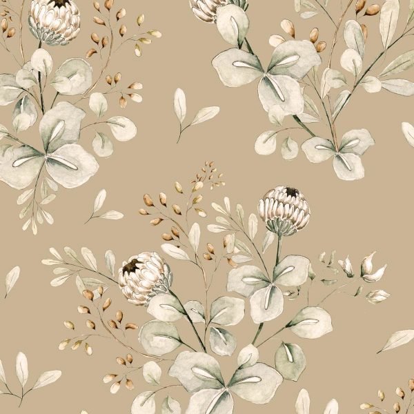 Carta da parati 'Clover Beige