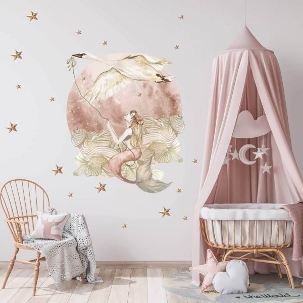 Adhesivo mural- Dream Swan-Rosa - Imagen 2