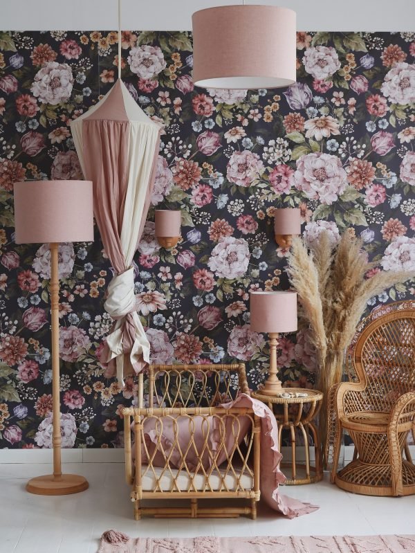 Lampada da terra Linen- Rosa cipria - immagine 2