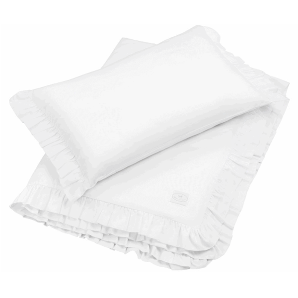 Junior 'Margaret' linnen set met ruffles White - Cotton & Sweets  100 x 135 - Afbeelding 3