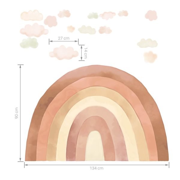 Regenbogen Beige Wandaufkleber – Bild 3