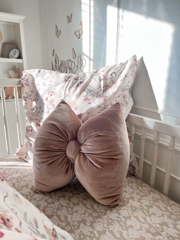 Coussin 'Velvet Bow' Champagne Gold