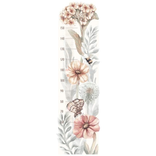 Groeimeter Wild flowers wandsticker