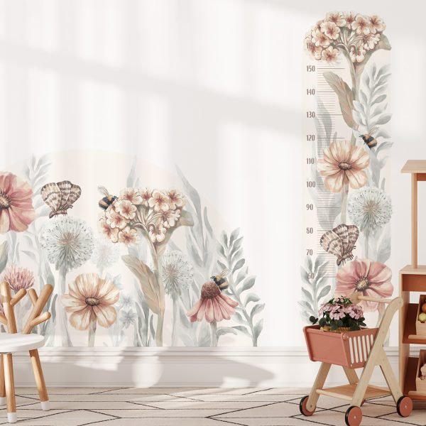 Tableau de croissance Sticker mural fleurs sauvages – Image 2