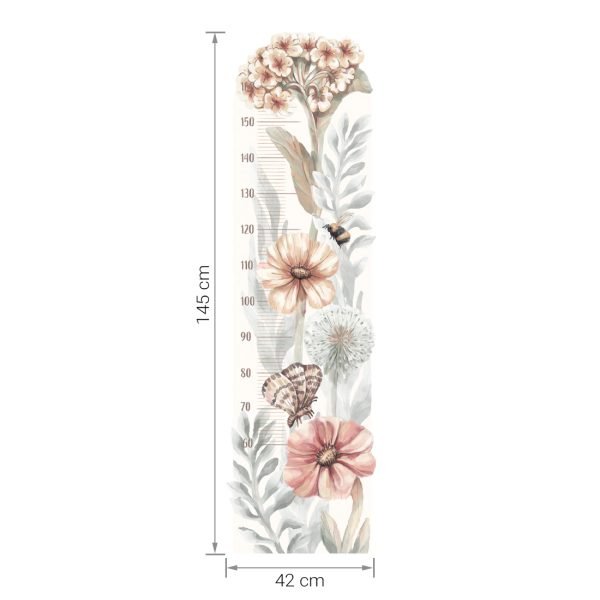 Groeimeter Wild flowers wandsticker - Afbeelding 3