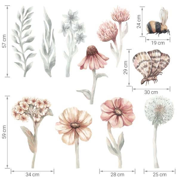 Wild flowers Wandsticker I - Afbeelding 3