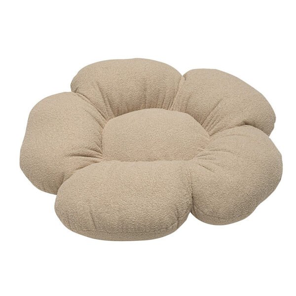 Pouf/tappeto XL in bouclè 'Flower' Beige