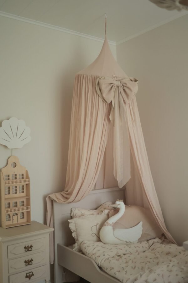 XL nœud en tulle-Beige – Image 3