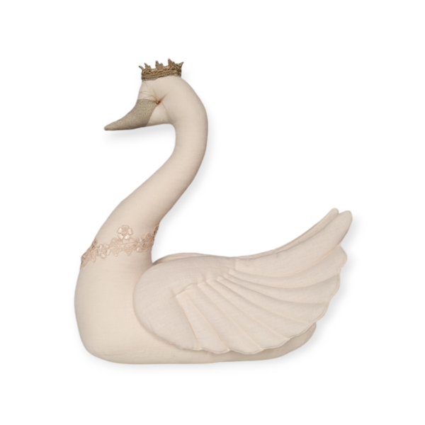 Cigno beige chiaro con corona