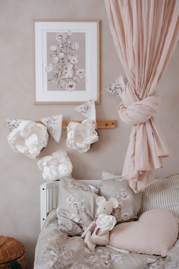 Poster floreale Mice - Taupe