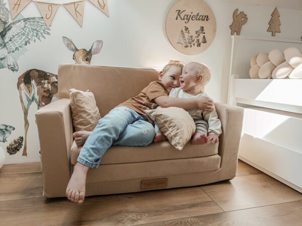 Opvouwbare kinder sofa-beige - Afbeelding 3