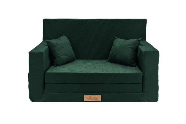 Foldable children's sofa-dark green