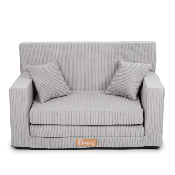 Foldable children's sofa-corduroy gray