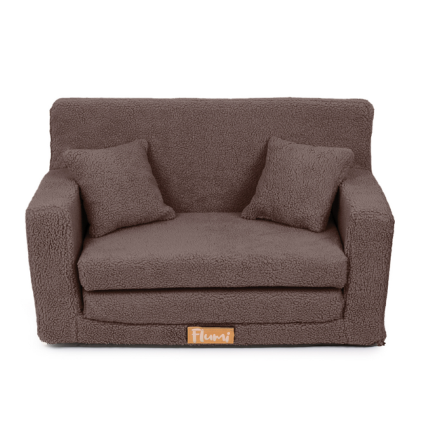 Opvouwbare kinder sofa-Teddy chocolade