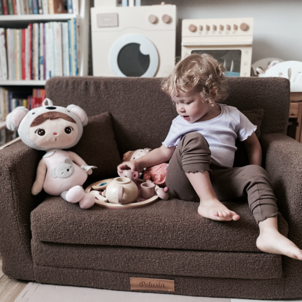 Opvouwbare kinder sofa-Teddy chocolade - Afbeelding 3