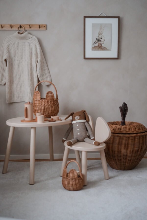 Rattan bear storage basket set - Image 2