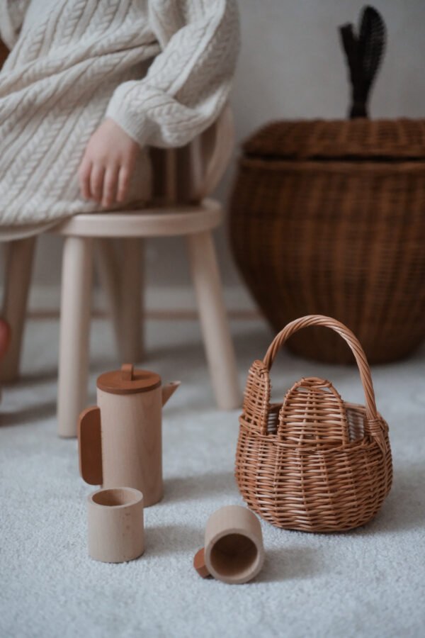 Rattan bear storage basket set - Image 3