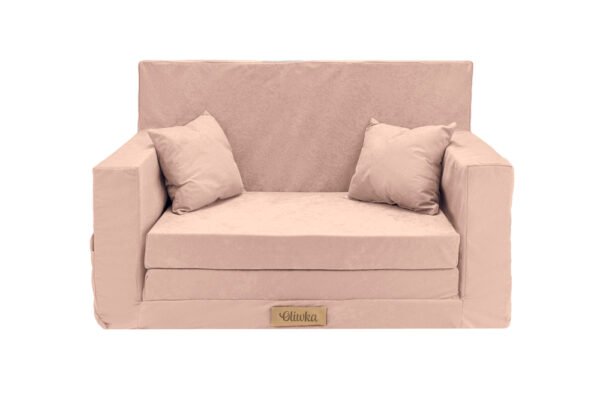 Foldable children's sofa powder pink